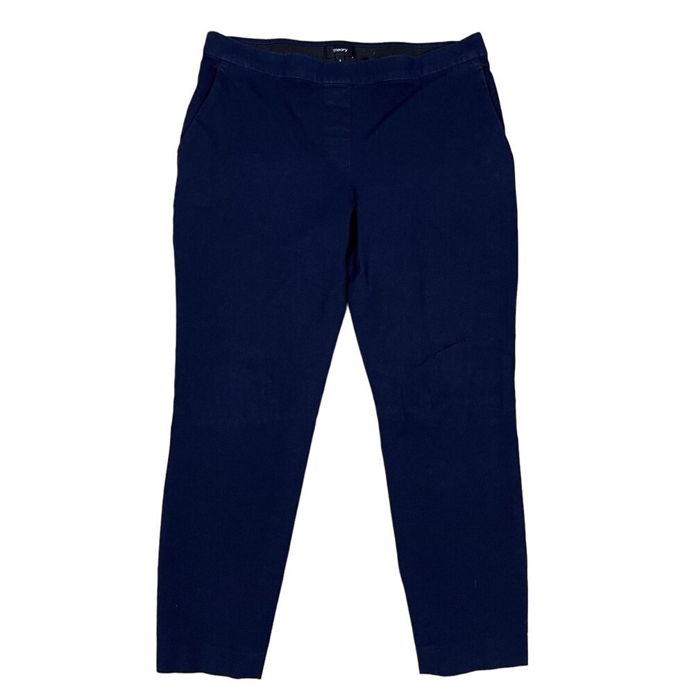 Theory Pants Womens 6 Navy Ankle Stretch